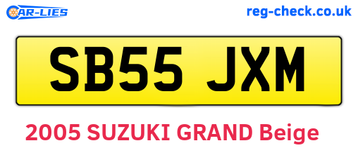 SB55JXM are the vehicle registration plates.