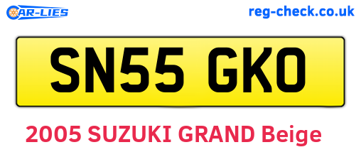 SN55GKO are the vehicle registration plates.