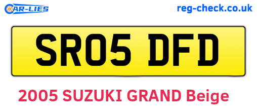 SR05DFD are the vehicle registration plates.