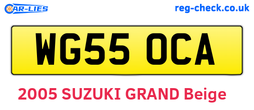 WG55OCA are the vehicle registration plates.