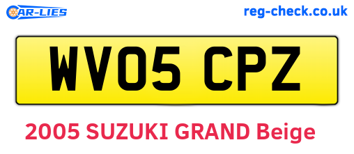 WV05CPZ are the vehicle registration plates.