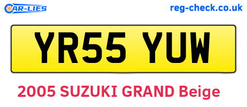 YR55YUW are the vehicle registration plates.