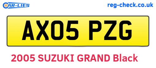 AX05PZG are the vehicle registration plates.