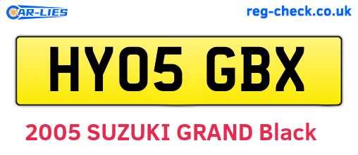 HY05GBX are the vehicle registration plates.
