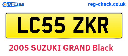 LC55ZKR are the vehicle registration plates.