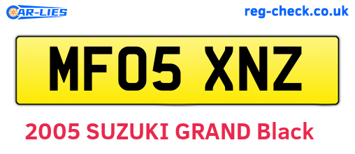 MF05XNZ are the vehicle registration plates.