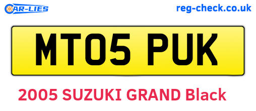 MT05PUK are the vehicle registration plates.