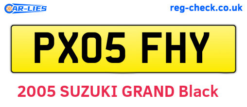PX05FHY are the vehicle registration plates.
