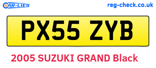 PX55ZYB are the vehicle registration plates.
