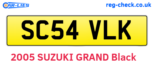 SC54VLK are the vehicle registration plates.