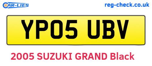 YP05UBV are the vehicle registration plates.