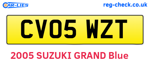 CV05WZT are the vehicle registration plates.