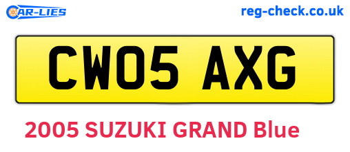 CW05AXG are the vehicle registration plates.