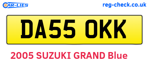 DA55OKK are the vehicle registration plates.