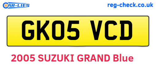 GK05VCD are the vehicle registration plates.