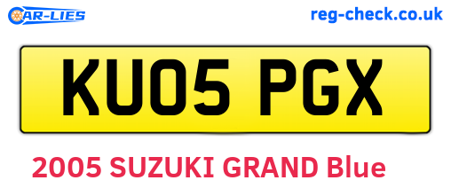 KU05PGX are the vehicle registration plates.