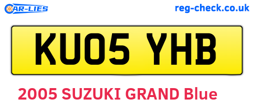 KU05YHB are the vehicle registration plates.