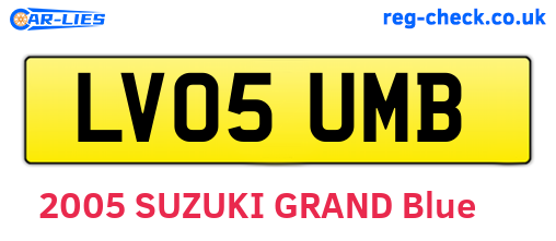LV05UMB are the vehicle registration plates.