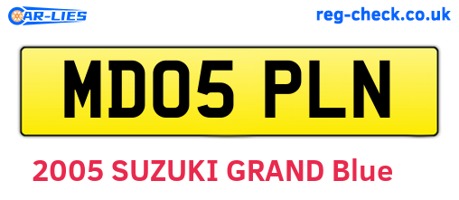 MD05PLN are the vehicle registration plates.