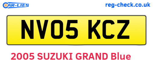NV05KCZ are the vehicle registration plates.