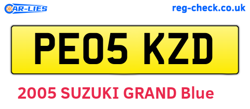 PE05KZD are the vehicle registration plates.