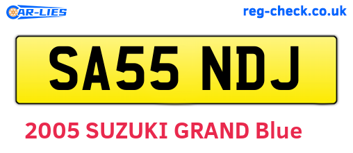 SA55NDJ are the vehicle registration plates.