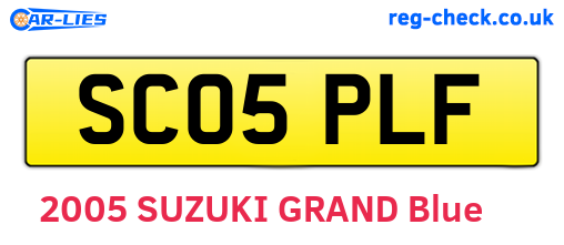 SC05PLF are the vehicle registration plates.
