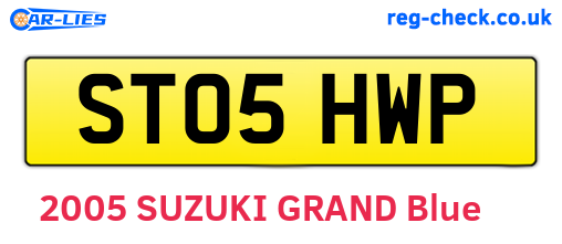 ST05HWP are the vehicle registration plates.