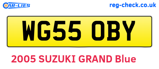 WG55OBY are the vehicle registration plates.