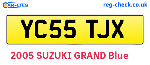 YC55TJX are the vehicle registration plates.