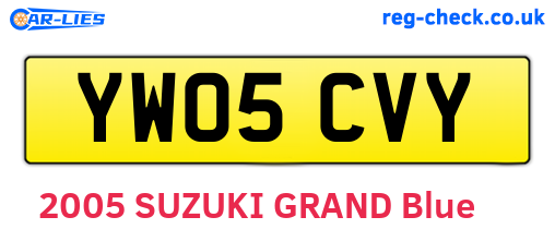 YW05CVY are the vehicle registration plates.