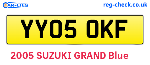 YY05OKF are the vehicle registration plates.
