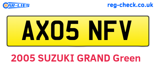 AX05NFV are the vehicle registration plates.