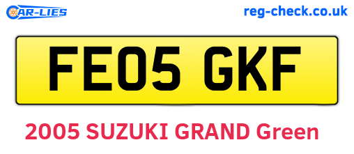 FE05GKF are the vehicle registration plates.