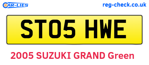 ST05HWE are the vehicle registration plates.