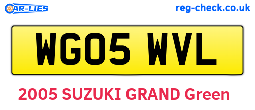 WG05WVL are the vehicle registration plates.