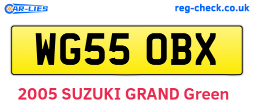 WG55OBX are the vehicle registration plates.