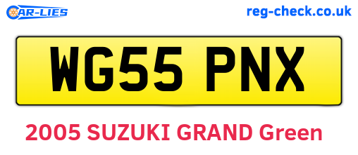 WG55PNX are the vehicle registration plates.