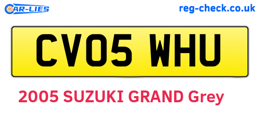 CV05WHU are the vehicle registration plates.