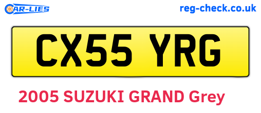 CX55YRG are the vehicle registration plates.