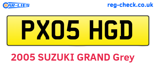 PX05HGD are the vehicle registration plates.