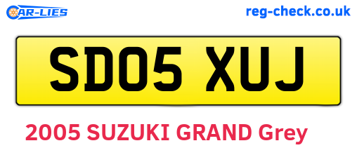 SD05XUJ are the vehicle registration plates.