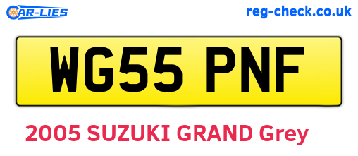 WG55PNF are the vehicle registration plates.