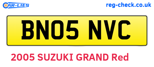 BN05NVC are the vehicle registration plates.