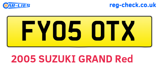 FY05OTX are the vehicle registration plates.