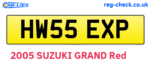 HW55EXP are the vehicle registration plates.