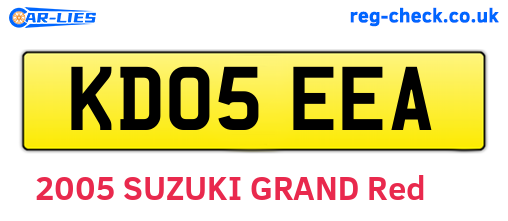KD05EEA are the vehicle registration plates.