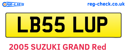 LB55LUP are the vehicle registration plates.