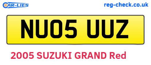 NU05UUZ are the vehicle registration plates.