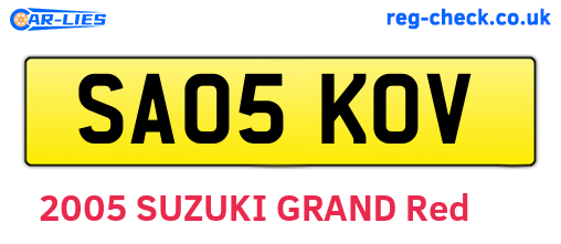 SA05KOV are the vehicle registration plates.